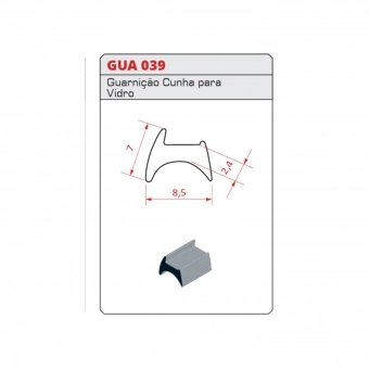 Borracha Gua 039 (Guarnição Cunha Para Vidro) 50 Metros