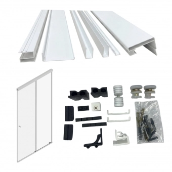 Kit Box Banheiro F1 Alumínio Branco 1,35m x 1,90m Quadrado