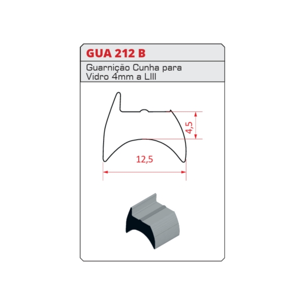 Borracha Gua 212B (Vedação Cunha Porta/Janela) 50 metros