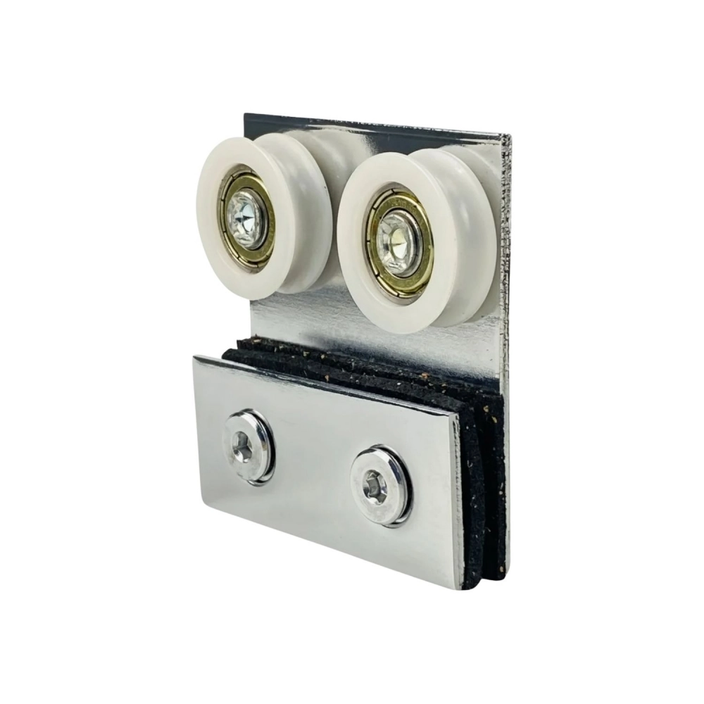 Carrinho Duplo Para Porta de Correr (Aço Carbono) - 1122 - Cromado