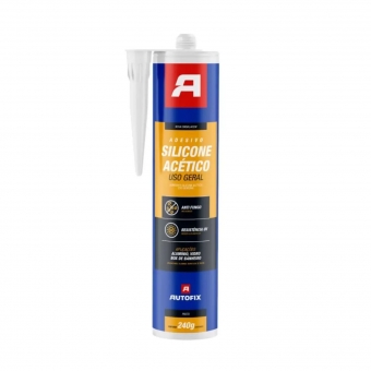 Adesivo Silicone Acético Branco e Preto Autofix, (240g)