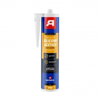 Adesivo Silicone Acético Branco e Preto Autofix, (240g)