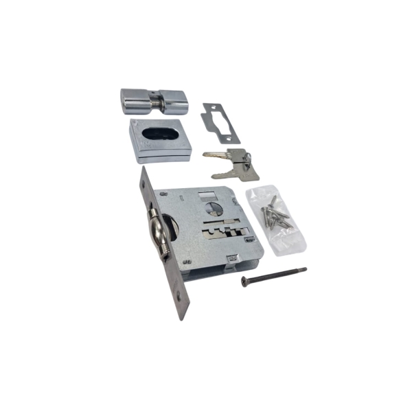 Fechadura (Stam) Externa 1005Q Rolete, Roseta Quadrada - Cromado