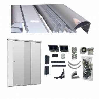 Kit Box Banheiro F1 Alumínio Fosco 1,80m x 1,90m (BF1/1,80)