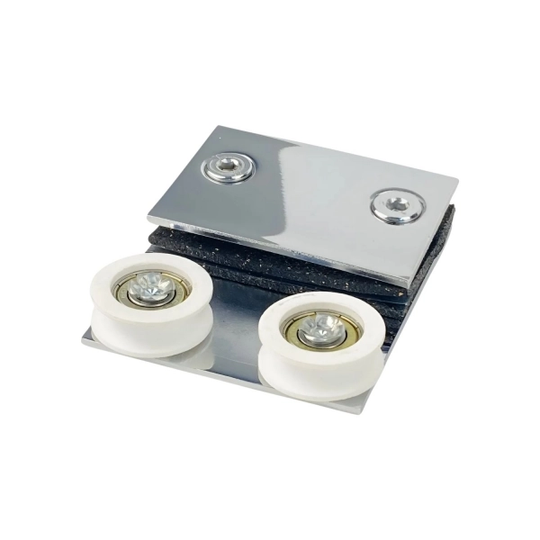 Carrinho Duplo Para Porta de Correr (Aço Carbono) - 1122 - Cromado