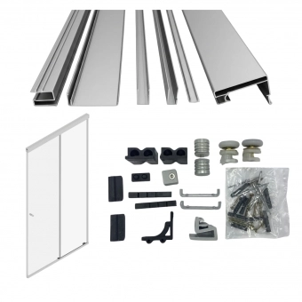 Kit Box Banheiro F1 Alumínio Fosco 1,50m x 1,90m Quadrado