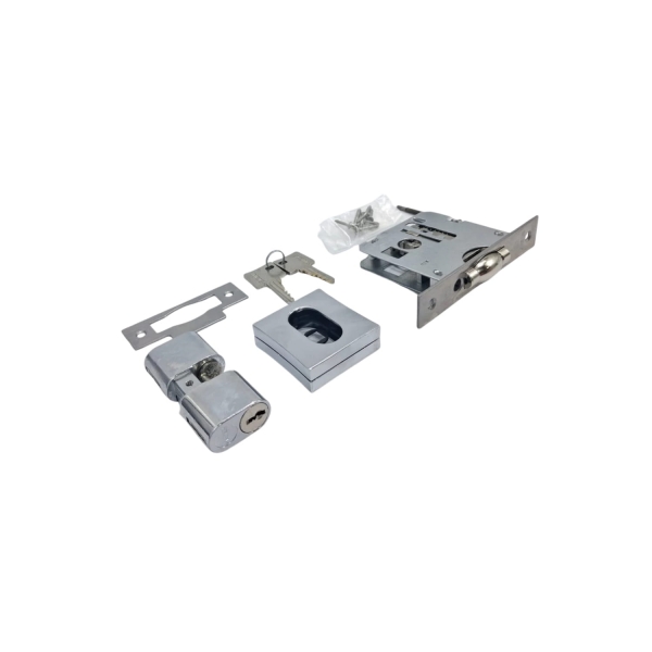 Fechadura (Stam) Externa 1005Q Rolete, Roseta Quadrada - Cromado