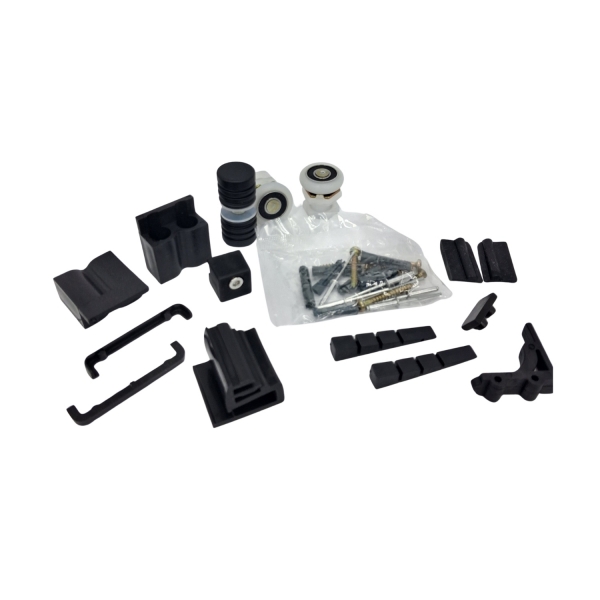 Kit Acessorio Para Box Quadrado (Reto) 8mm - KitF1R - Preto