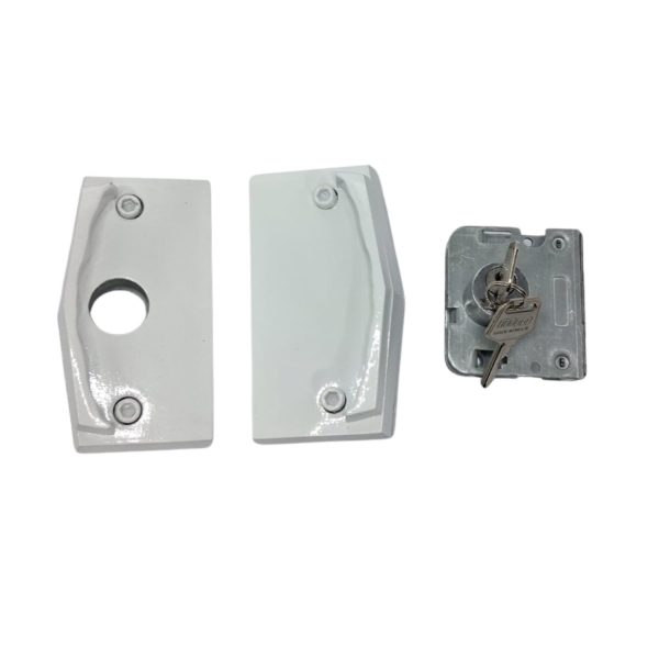 Kit 09 TecnoLock - Fechadura P/ Porta de Correr V/V Branco