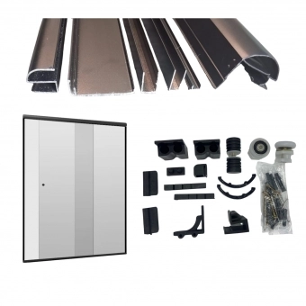 Kit Box Banheiro F1 Alumínio Preto 1.20m x 1.90m (BF1/1.20)