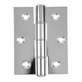 Dobradiça De Aluminio 70x70 (3Furos) - Cromado