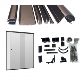 Kit Box Banheiro F1 Alumínio Preto 1,50m x 1,90m (BF1/1,50)