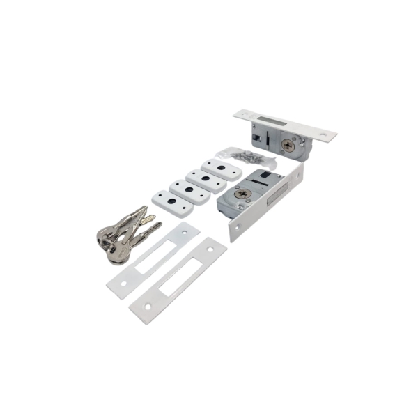 Fechadura (Stam) Auxiliar 1003 Inox, Chave Tetra - BRANCO