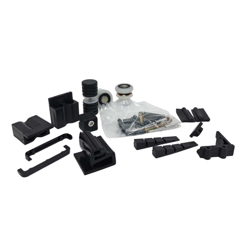 Kit Acessorio Para Box Quadrado (Reto) 8mm - KitF1R - Preto